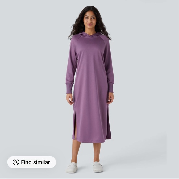 HALARA Dresses & Skirts - Purple Hooded Midi Dress - Halara TikTok Brand Pre-Owned Like New